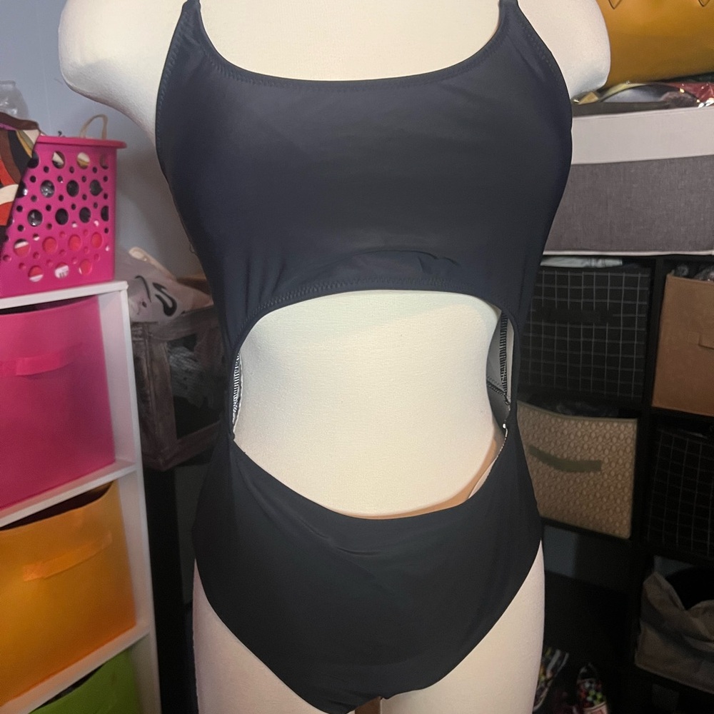 Black Cutout One-Piece Swimsuit